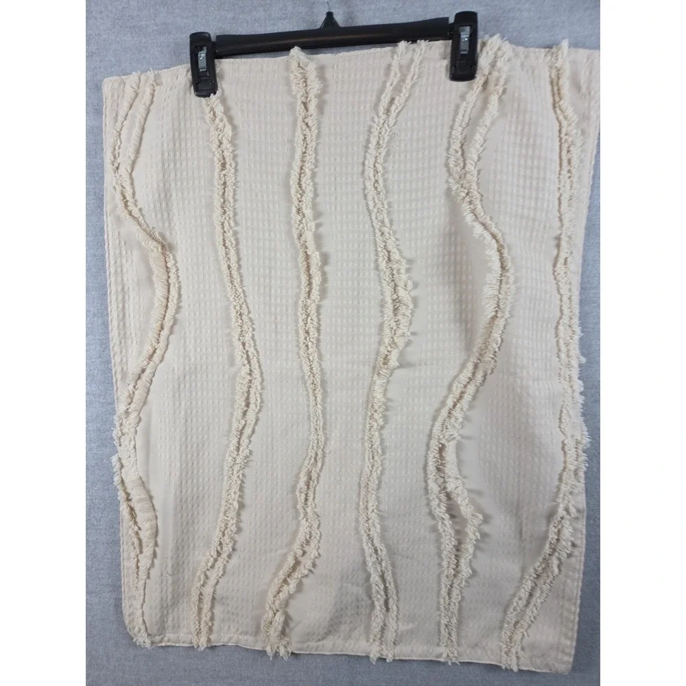 Koolaburra by UGG Standard Pillow Sham Set Beige Shag Ruffle Textured Zip Boho